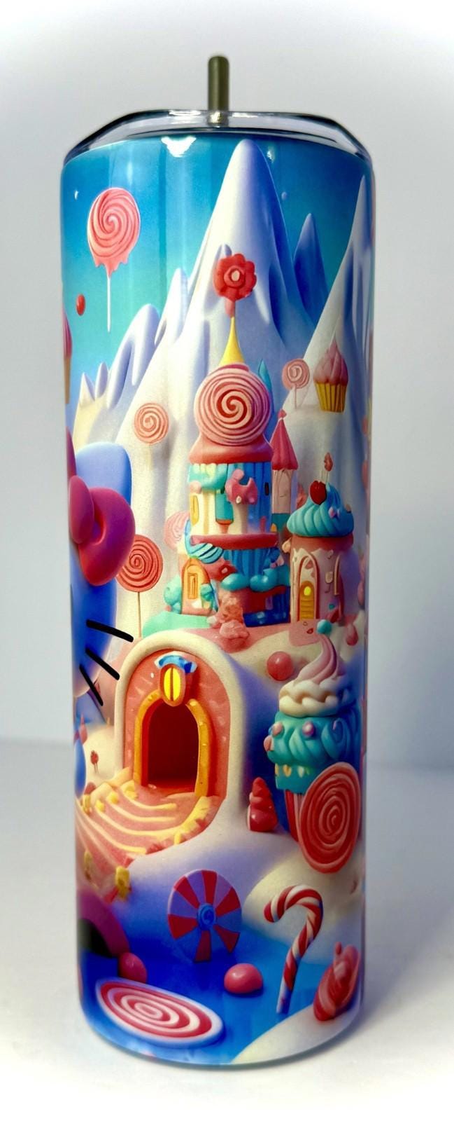 20 oz Hello Kitty Stainless Steel Tumbler with Lid, Straw