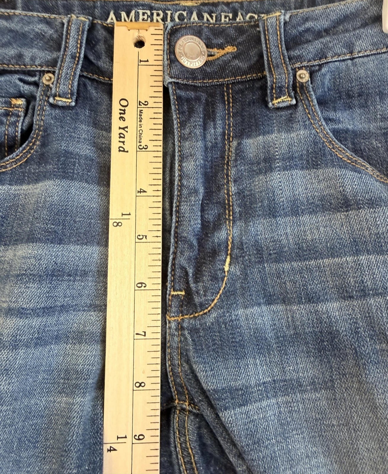 Womens American Eagle Outfitters Size 8 Regular Stretch Skinny Jeans Dark Wash