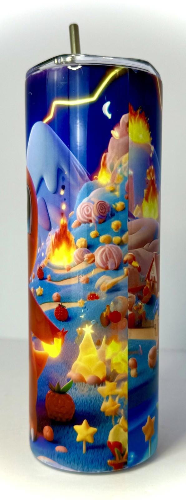 20 oz Charmander Stainless Steel Tumbler with Lid, Straw ~ Pokemon