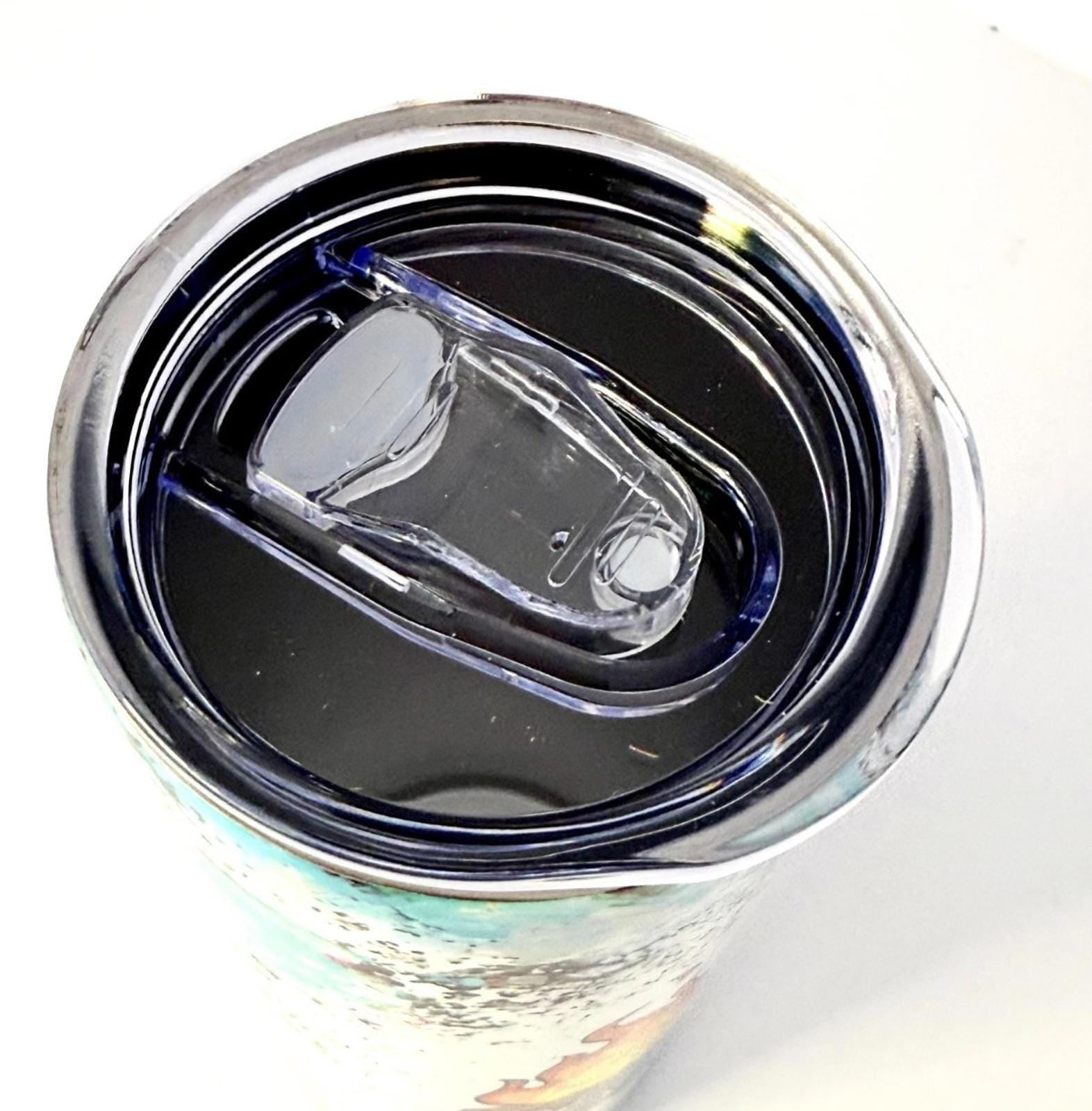 20 oz Camping Life Stainless Steel Tumbler with Lid, Straw