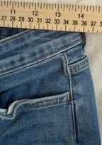 Chaps Jeans Madden Straight Leg Womens 4 Blue Mid Rise Embroidered