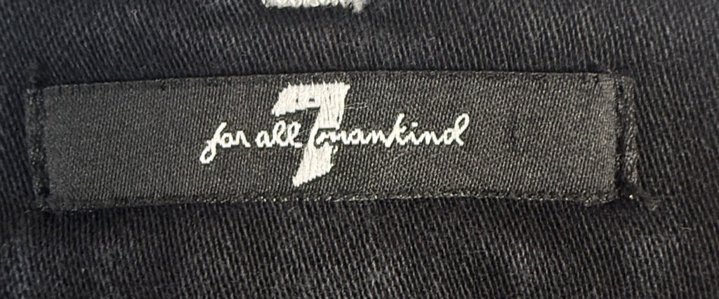 7 For All Mankind Black Contrast Stitch Straight Leg Jeans Women's Size 29