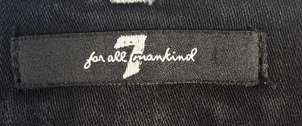 7 For All Mankind Black Contrast Stitch Straight Leg Jeans Women's Size 29