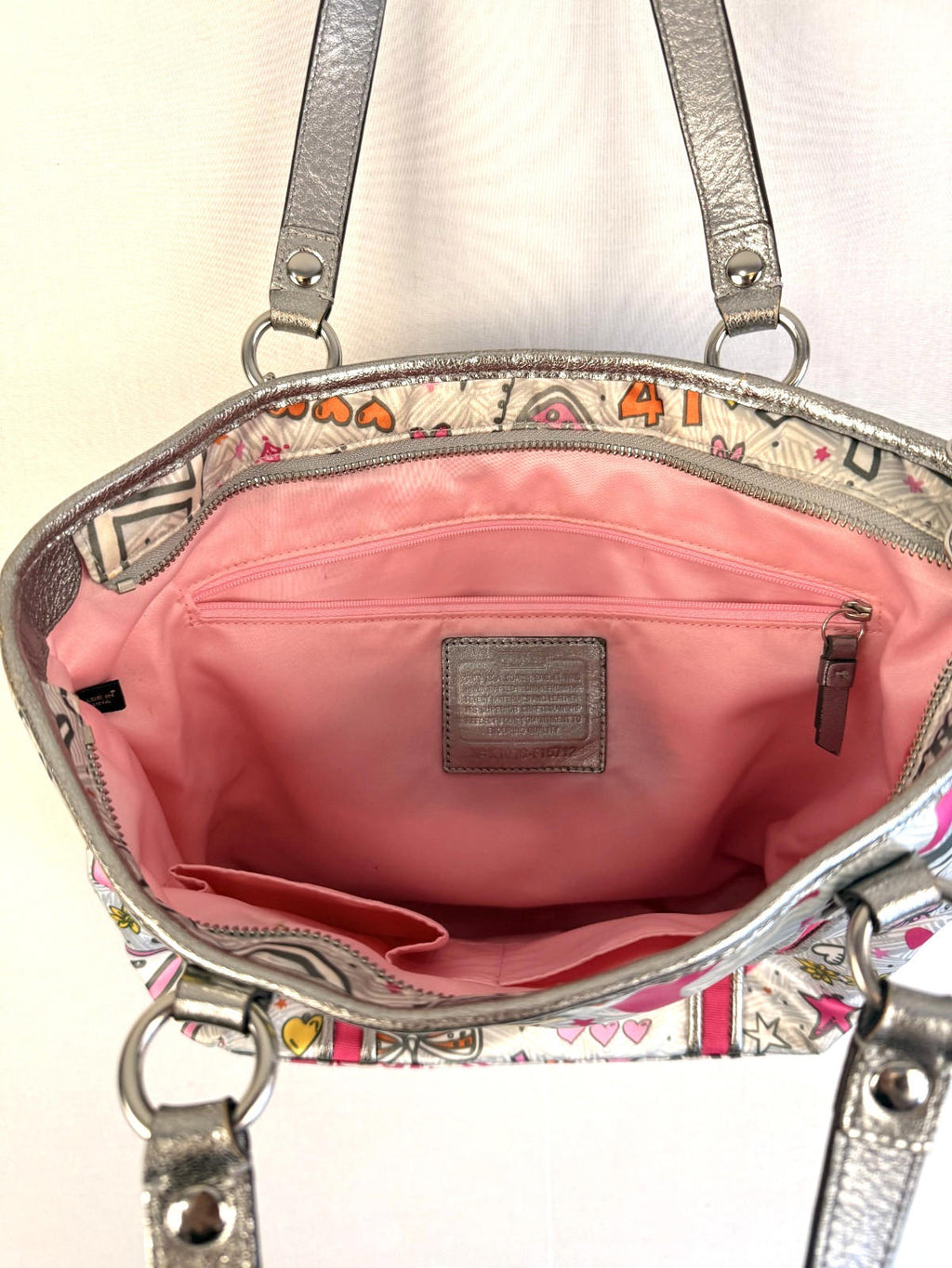 COACH Vintage Y2K Bandana Graffiti Butterfly Shoulder Bag Tote Purse F15712