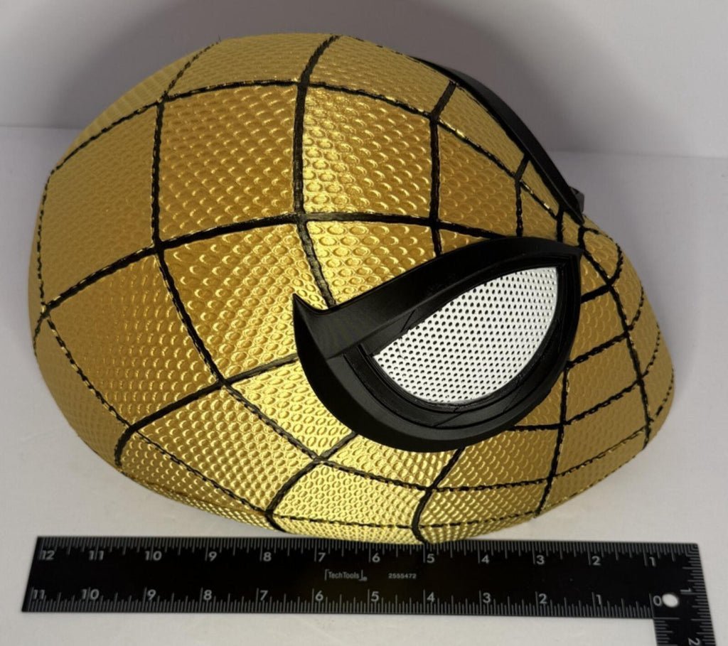3D Printed Gold and Black Spider-Man Full Face Mask Helmet Mesh Eyes Adult