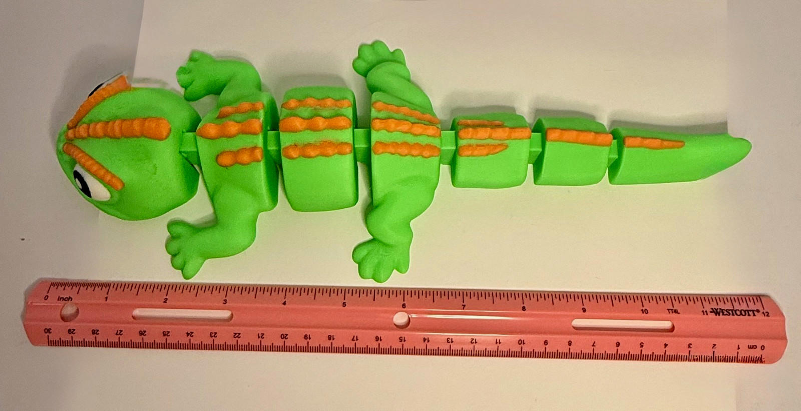 Large 3D Printed Articulated Lizard – Flexible Toy Figurine - 12 Inches