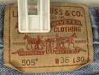 Levis Vintage Mens 505 Regular Fit Jeans 36x30 Straight Leg Light Wash Denim