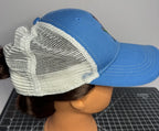 Jeep Peace Sign Hat Cap Trucker Snap Back One Size Blue Mens Mesh Embroidered