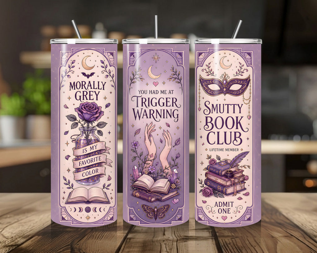 20 oz Smutty Book Club Stainless Steel Tumbler with Lid, Straw