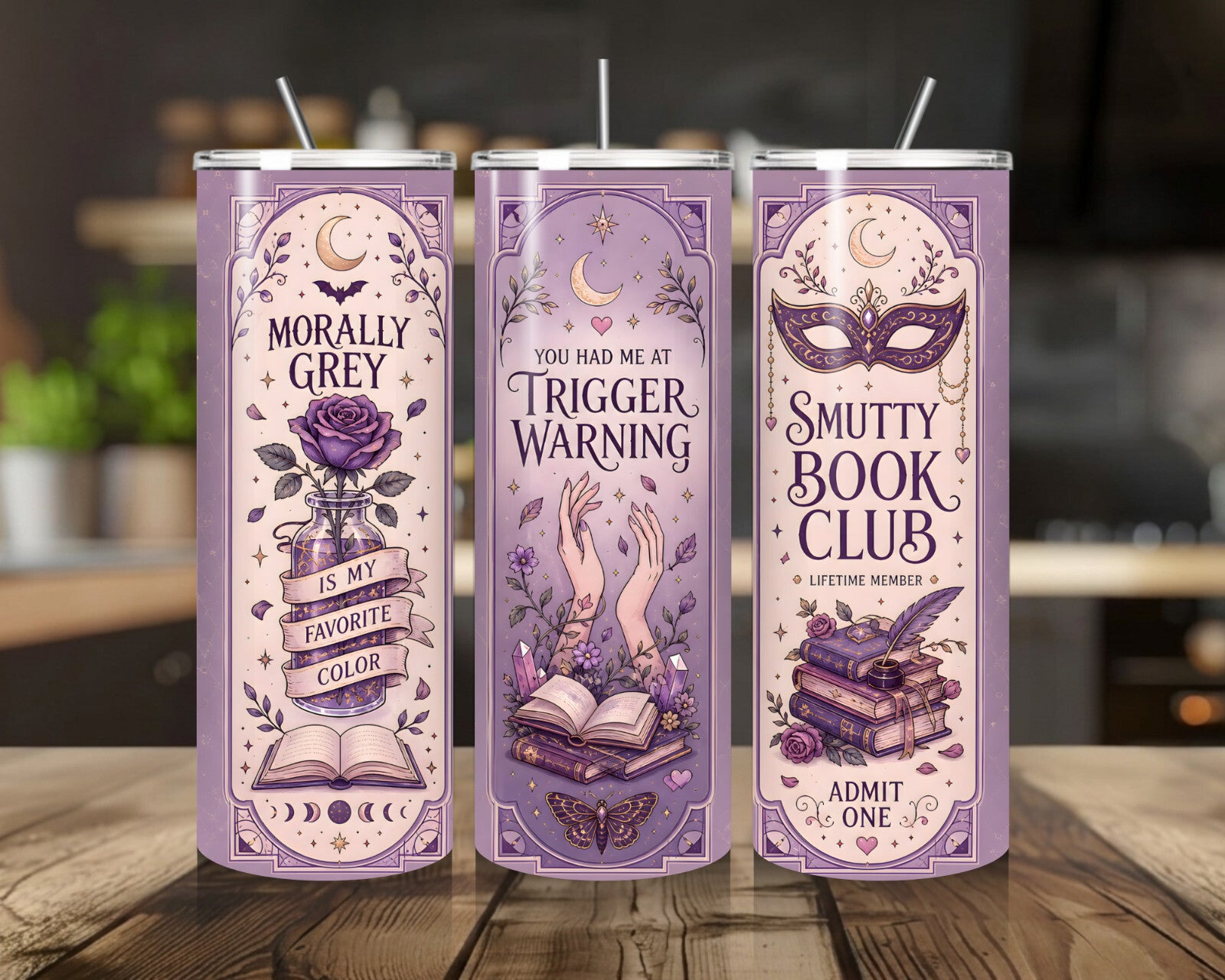 20 oz Smutty Book Club Stainless Steel Tumbler with Lid, Straw