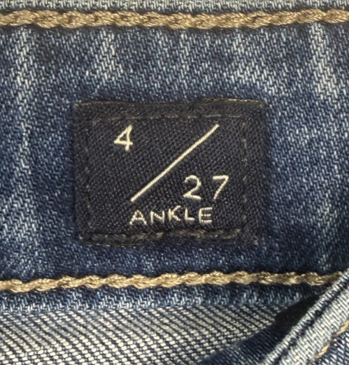 Lucky Brand Jeans Womens Sz 4 High Rise Skinny Bridgette Button Fly Raw Hem