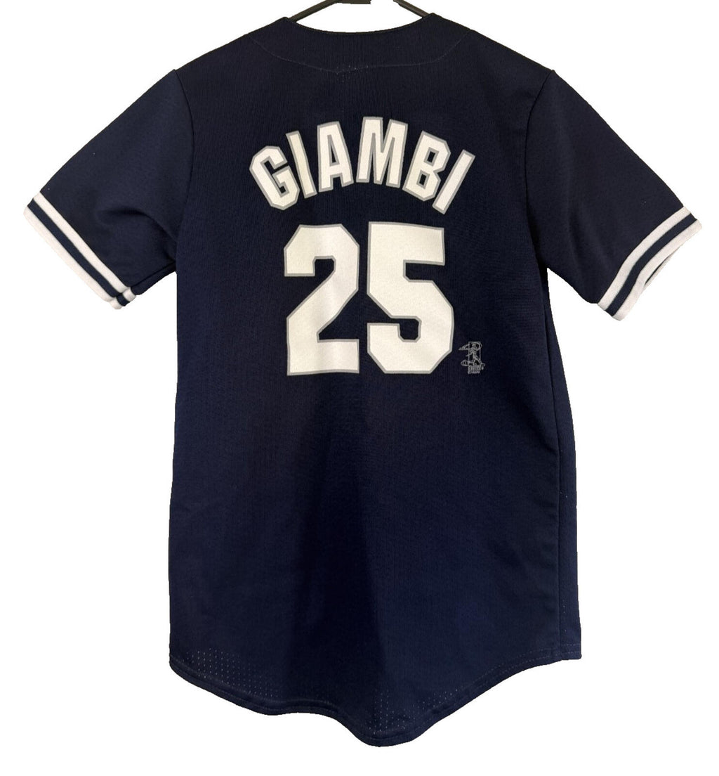 VTG Jason Giambi YOUTH Large Majestic Away Jersey #25 New York Yankees Stitch