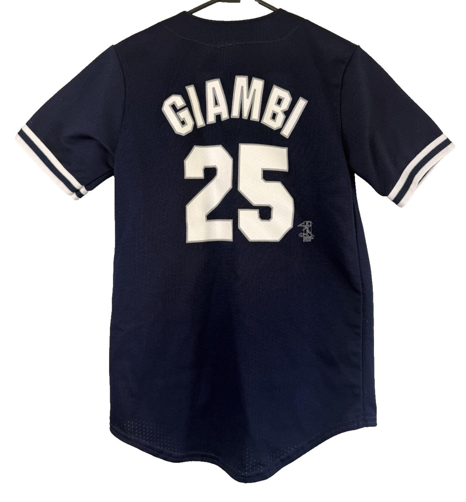 VTG Jason Giambi YOUTH Large Majestic Away Jersey #25 New York Yankees Stitch