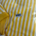 BOBBIE BROOKS Womens Shirt~Yellow & White Stripe~V-Neck~Short Sleeve Size Small