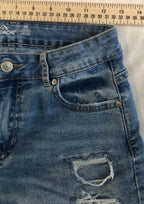 Jordache Shorts Girls Sz 16 Blue Denim Cut Off Medium Wash Distressed