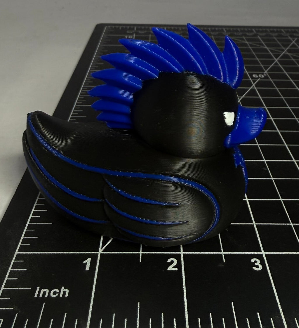 3d Printed Monster Duck - 3 Inch - Energy Drink - Jeep - Rock - Black and Blue