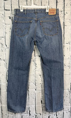 Levis 505 Regular Fit Straight Leg Blue Denim Jeans Mens 38x34 Medium Wash