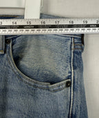 Levis 501 Jeans Mens 36x32 Blue Light Wash Button Fly Straight Leg Denim Faded