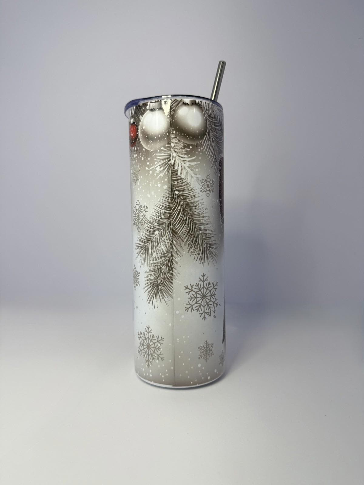 20 oz Christmas Bow Stainless Steel Tumbler with Lid, Straw