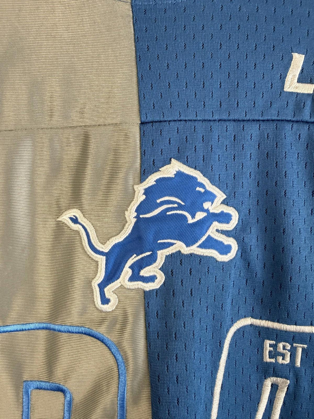Detroit Lions Half practice/Half on-field Jersey Mens Sz M - NFL