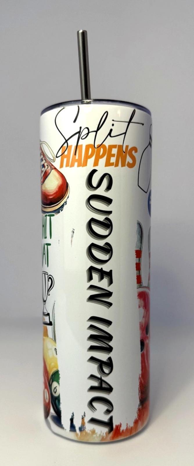 20 oz Sudden Impact Bowling Stainless Steel Tumbler with Lid, Straw