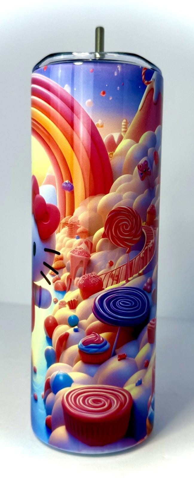 20 oz Hello Kitty Stainless Steel Tumbler with Lid, Straw