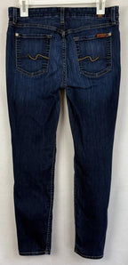 7 For All Mankind Womens 29 The Mid Rise Ankle Skinny Dark Blue Denim Jeans