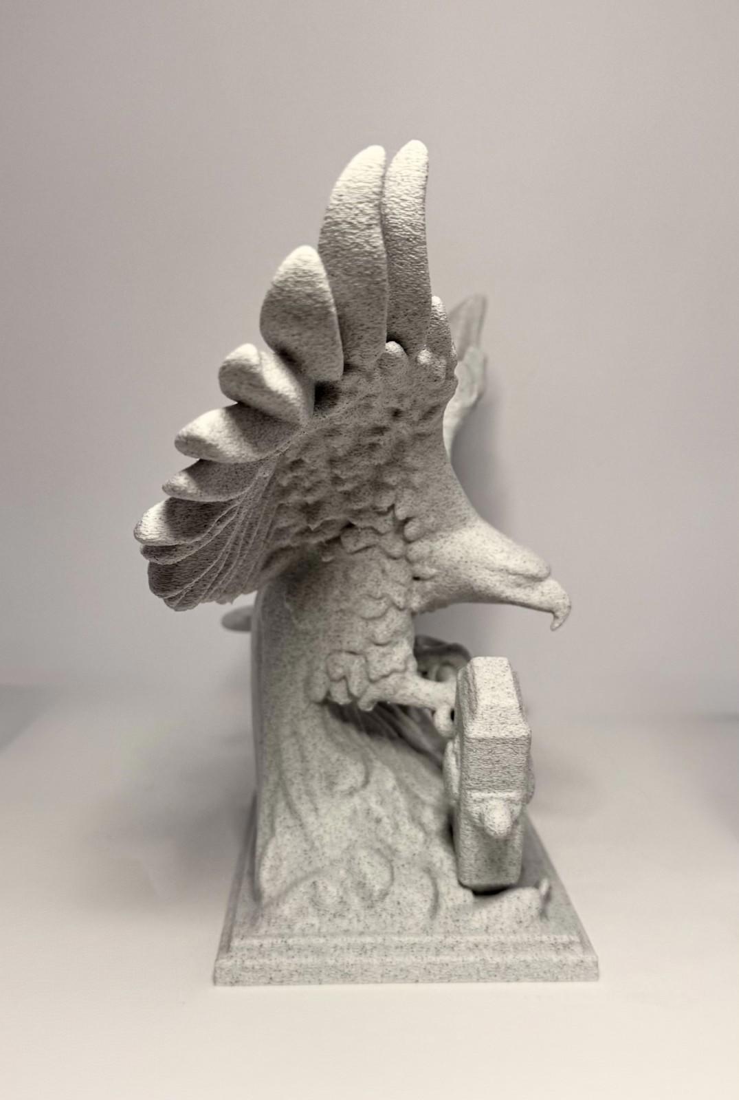 3D Printed Eagle and Mjolnir - Stone Looking PLA