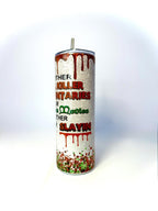 20 oz Slayin Christmas Stainless Steel Tumbler with Lid, Straw