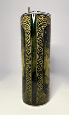 20 oz Viking Tree of Life Stainless Steel Tumbler with Lid, Straw