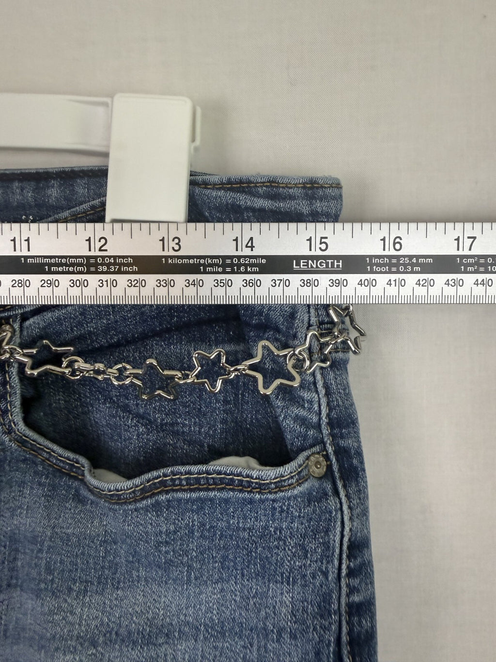 Signature by Levi Strauss Boot Cut Jeans Womens 12S Blue Low Rise Star Belt