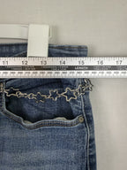 Signature by Levi Strauss Boot Cut Jeans Womens 12S Blue Low Rise Star Belt