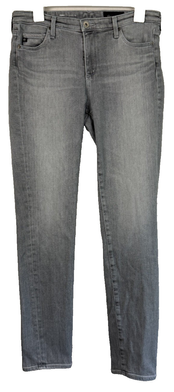 AG Adriano Goldschmied Women's Light Gray Prima Cigarette Leg Jeans Size 28