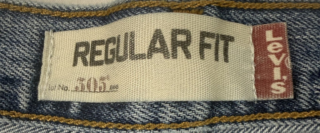 Levis Vintage Mens 505 Regular Fit Jeans 36x30 Straight Leg Light Wash Denim