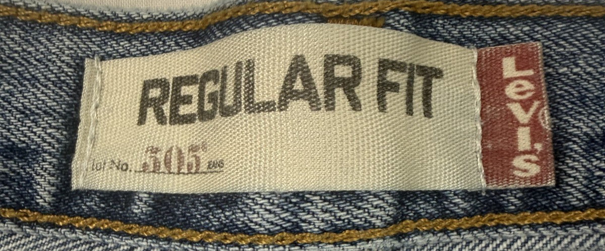 Levis Vintage Mens 505 Regular Fit Jeans 36x30 Straight Leg Light Wash Denim