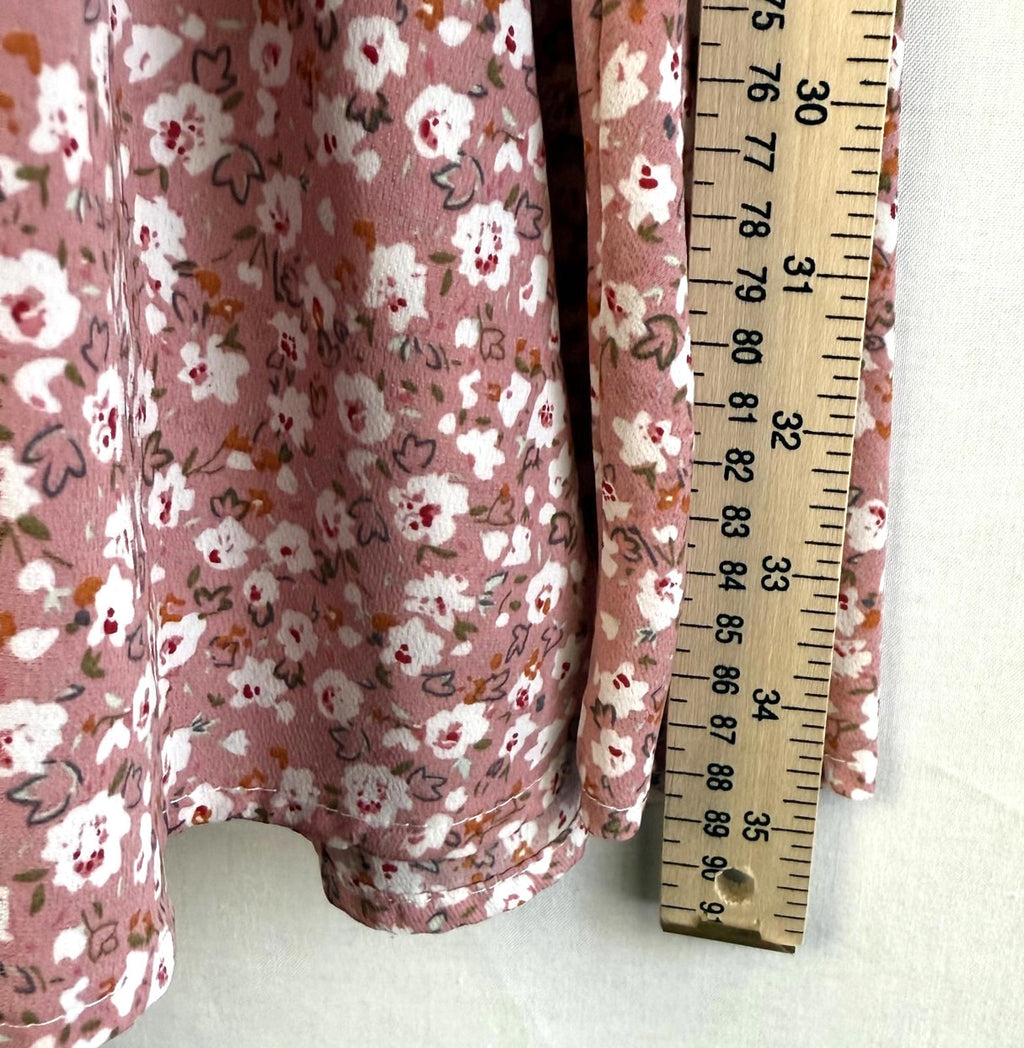 SHEIN Womens Dress Sz Large (runs small) White with Floral with Belt