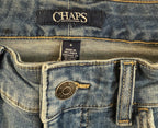 Chaps Jeans Madden Straight Leg Womens 4 Blue Mid Rise Embroidered