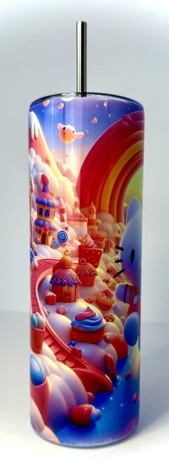 20 oz Hello Kitty Stainless Steel Tumbler with Lid, Straw
