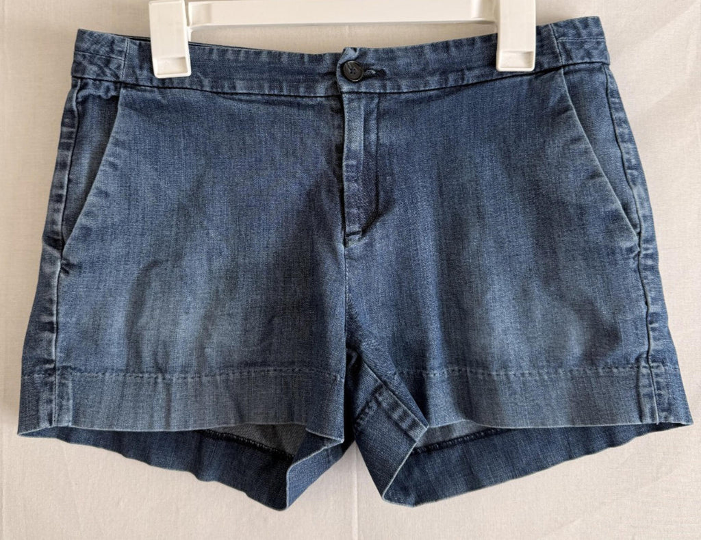 Banana Republic Hampton Fit Jean Shorts Womens 28/6 Blue Denim Dark Wash Retro