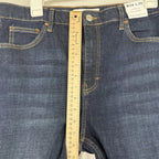 Topshop Jeans Size 12 Womens Jamie Flare Stretch Dark Wash Raw Hem