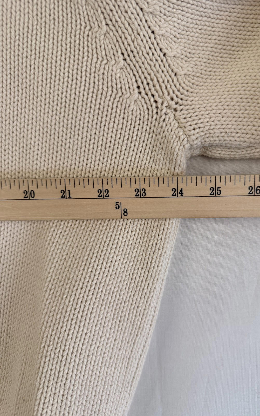 Eddie Bauer Sweater Mens XL Cream Cable Knit Quarter Button Mock Neck Pullover