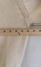 Eddie Bauer Sweater Mens XL Cream Cable Knit Quarter Button Mock Neck Pullover