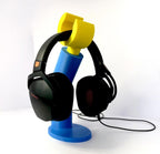 Lego Arm Headphone Stand Holder 3d Printed PLA Gaming Blue and Yellow
