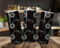 20 oz Supernatural Stainless Steel Tumbler with Lid, Straw - Symbols