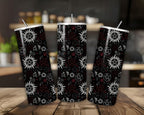 20 oz Supernatural Stainless Steel Tumbler with Lid, Straw - Symbols