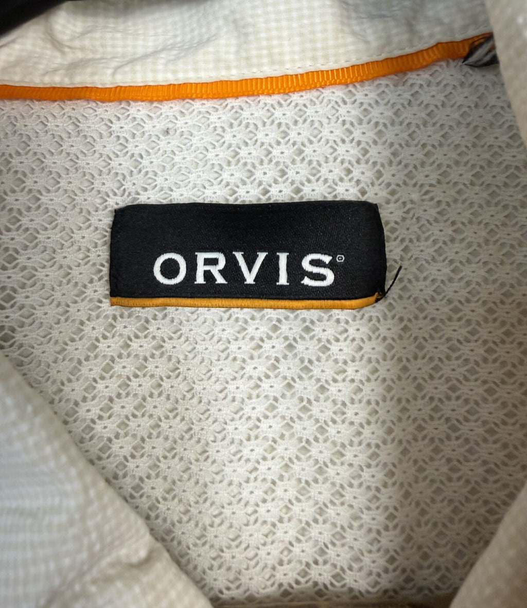 Orvis Open Air Caster Ventilated Short Sleeve Fishing Shirt Mens Sz Medium Cream