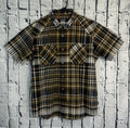 Patagonia Mens Large Organic Cotton Plaid Short Sleeve Button Down Shirt Brown