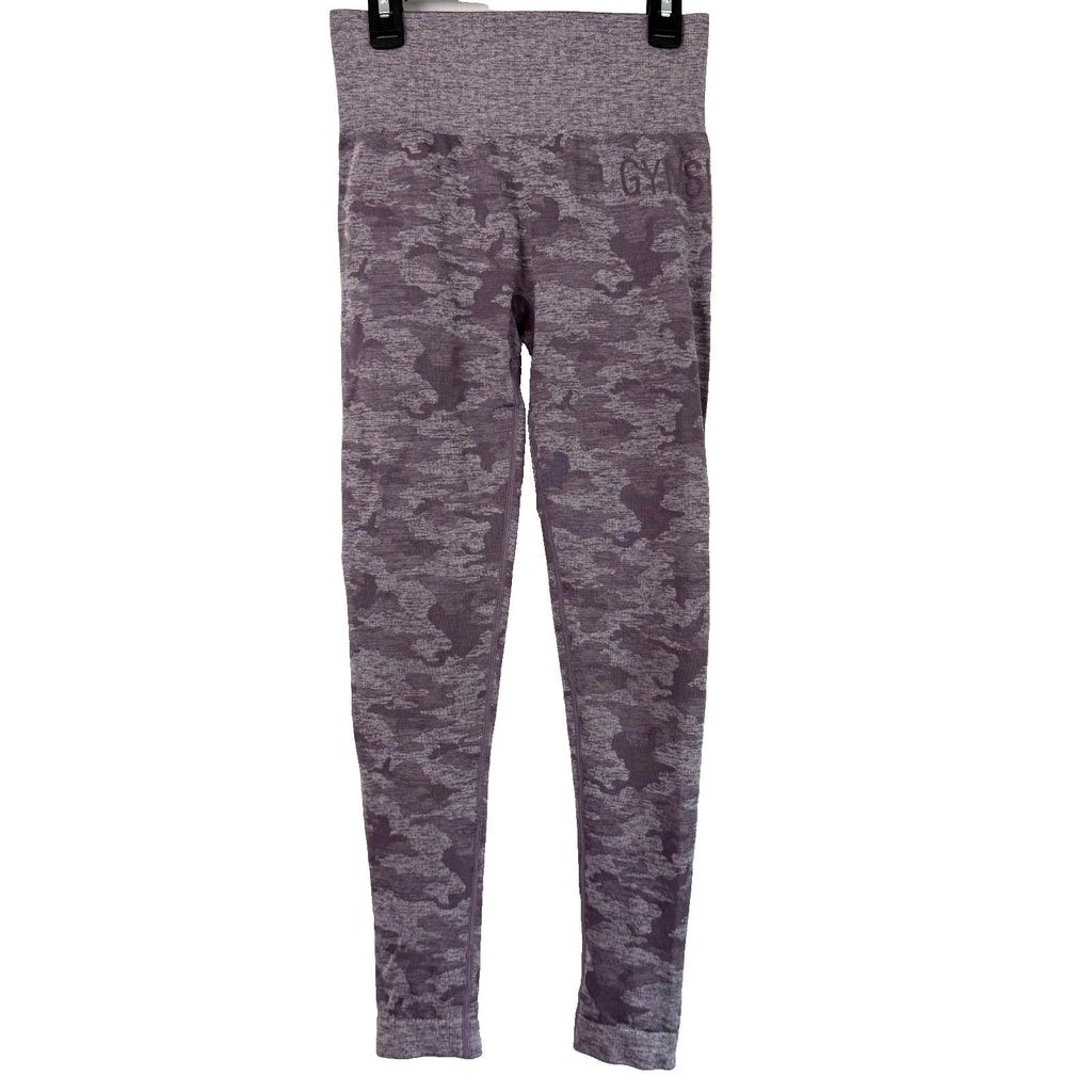 Gymshark Leggings Womens XS Purple Camouflage Gym Yoga Ankle Pants