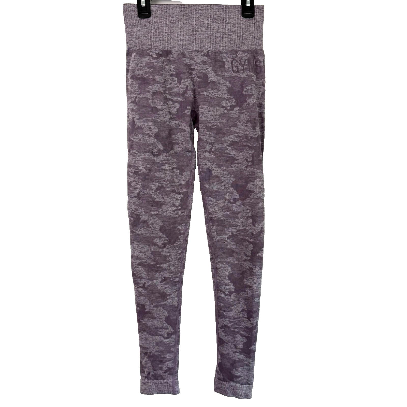 Gymshark Leggings Womens XS Purple Camouflage Gym Yoga Ankle Pants