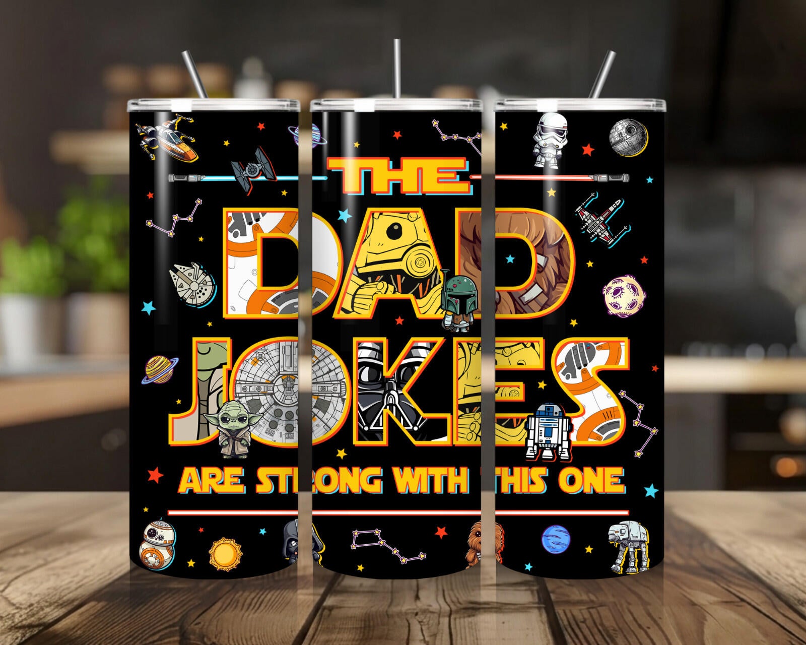 20 oz Dad Jokes Stainless Steel Tumbler with Lid, Straw